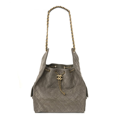 Chanel Suede Quilted Medium Chanel 25 Handbag Dark Grey 1 of 11