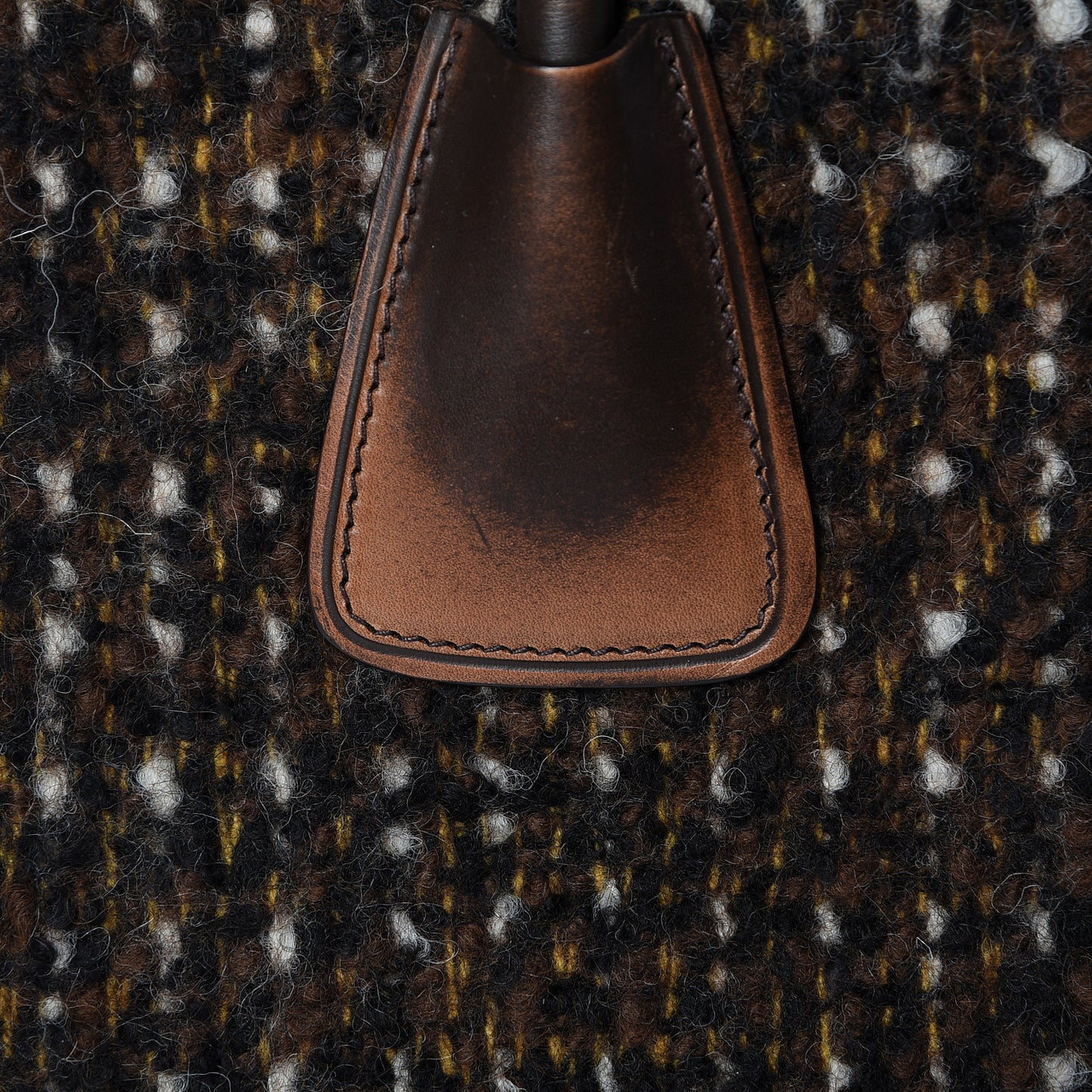 Tessuto Tweed Vitello Bowling Bag Cacao Knicker