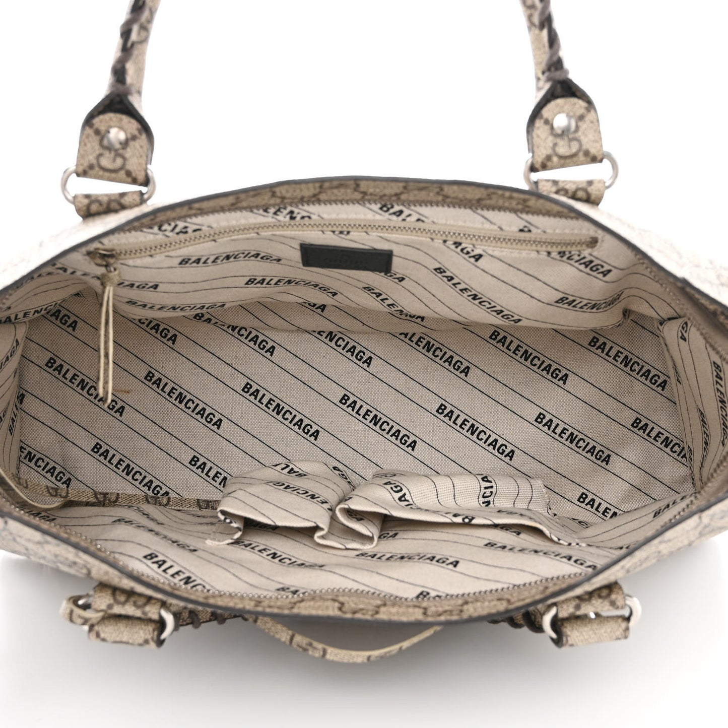 X GUCCI GG Supreme Monogram Neo Classic Silver Hardware City Beige Ebony