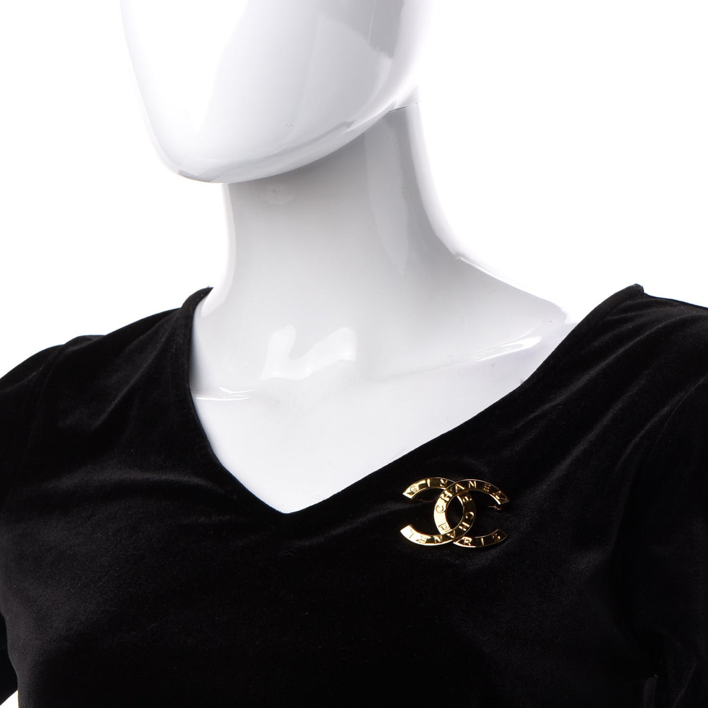 Metal Paris Button CC Large Brooch Gold