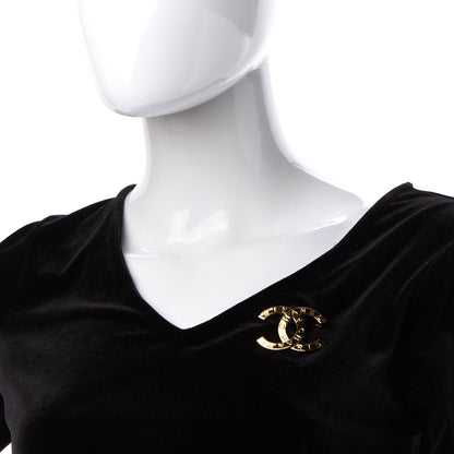 Chanel Metal Paris Button CC Large Brooch Gold 2 of 5