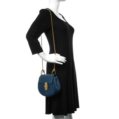 Chloe Grained Lambskin Mini Drew Shoulder Bag Royal Navy 2 of 9