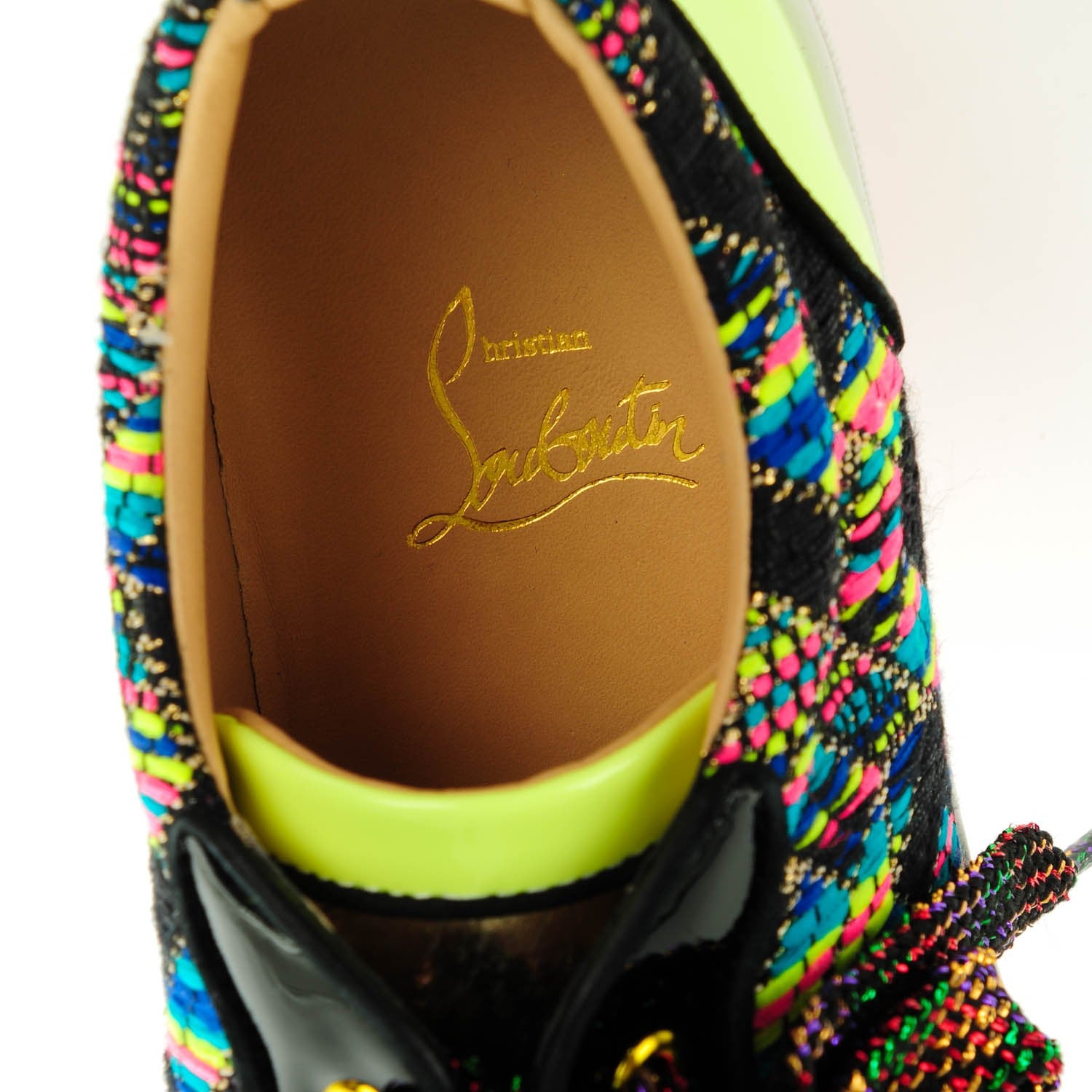 Christian Louboutin Patent Calfskin Lame Gondoliere Flat Sneakers 40.5 Multicolor 9 of 9