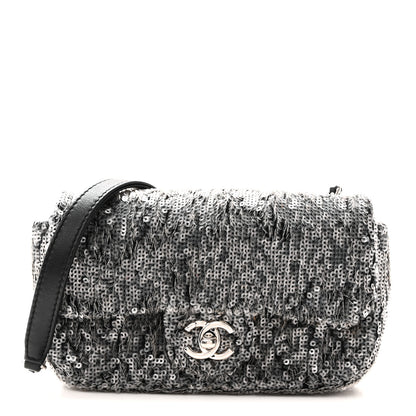 Chanel Sequin Mini Rectangular Single Flap Black 1 of 10