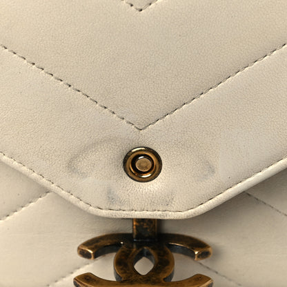 Chanel Lambskin Chevron Mini Coco Envelope Flap White 12 of 16