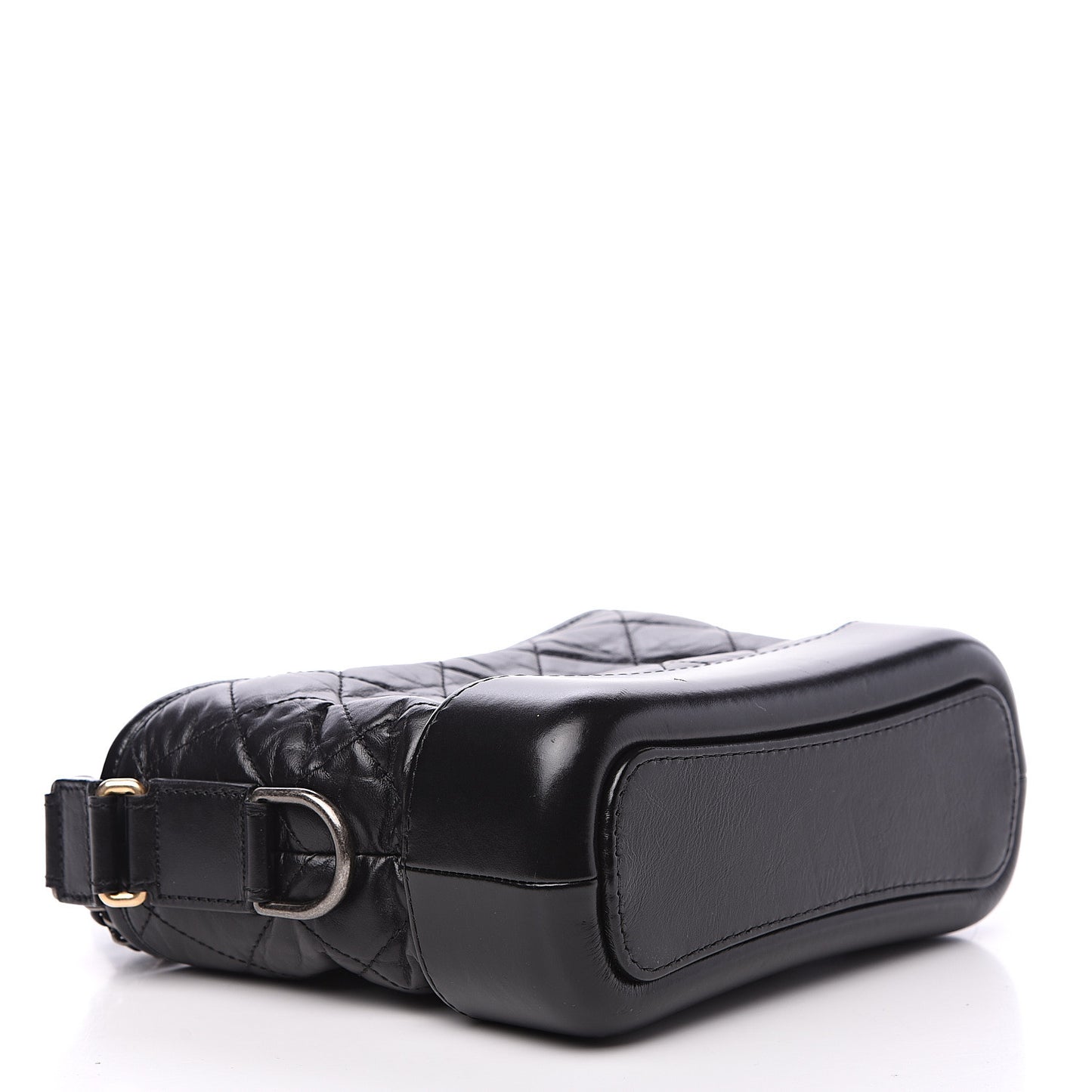 Aged Calfskin Quilted Small Gabrielle Hobo Black