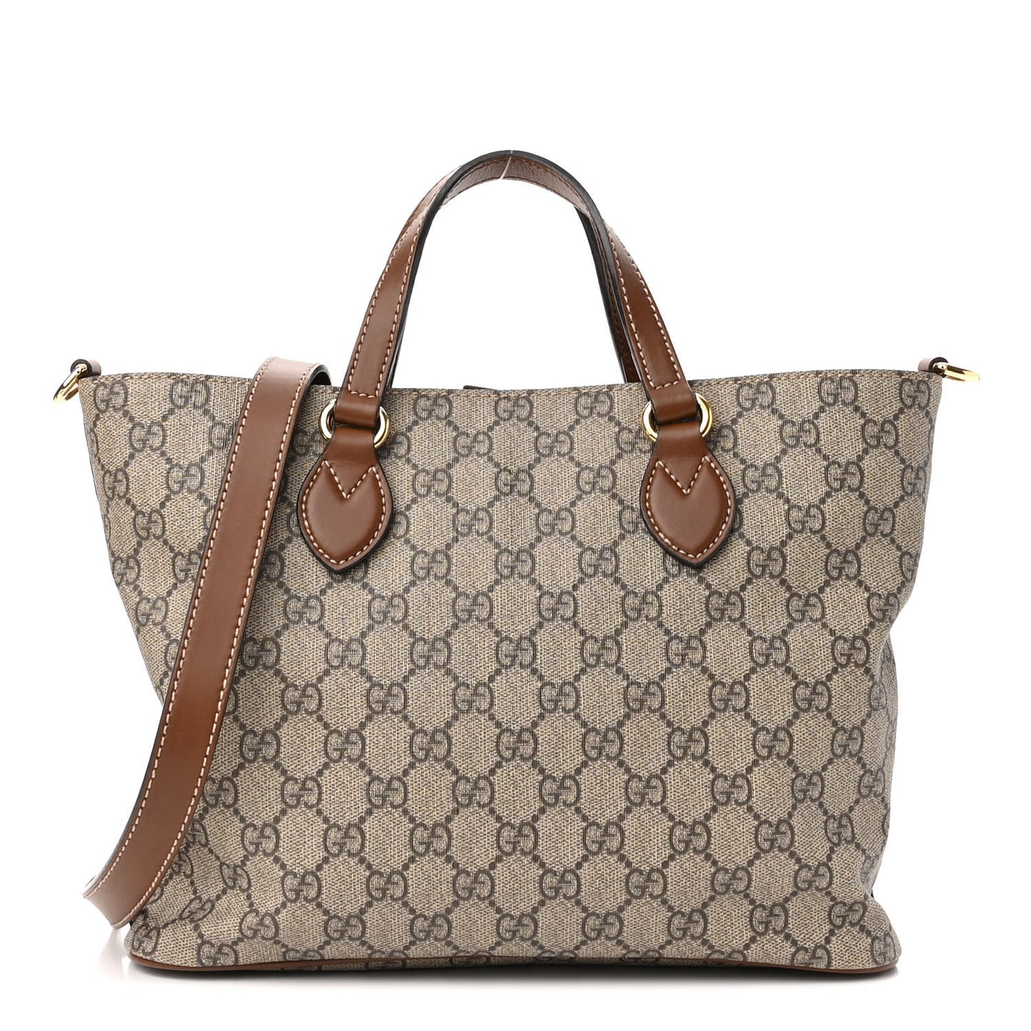 Soft GG Supreme Monogram Small Crossbody Tote Beige Cuir