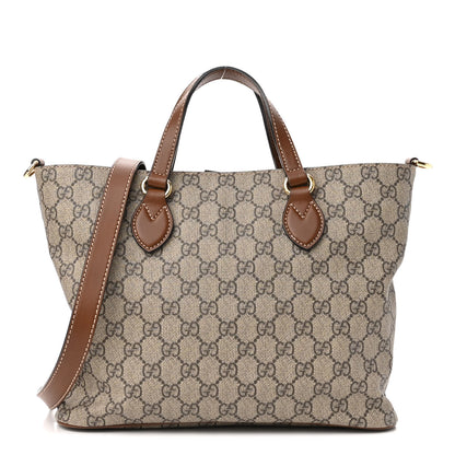 Gucci Soft GG Supreme Monogram Small Crossbody Tote Beige Cuir 1 of 11