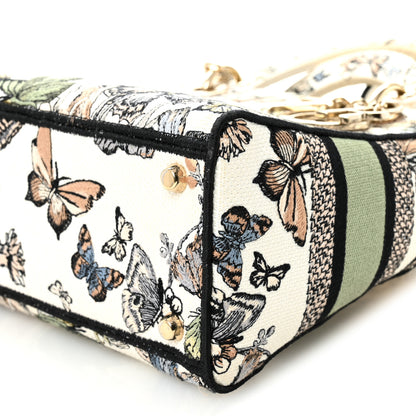 Christian Dior Canvas Toile de Jouy Mexico Embroidered Medium Lady D-Lite White Multicolor 10 of 11