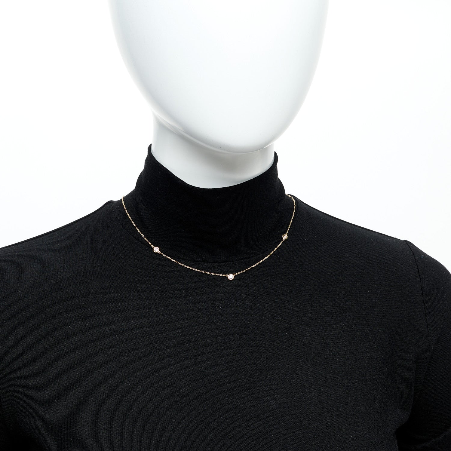 Tiffany 18K Yellow Gold Elsa Peretti Diamonds by the Yard 3 Station Necklace 2 of 5