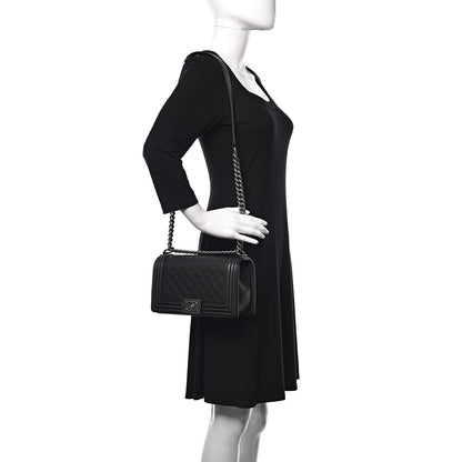 Chanel Caviar Quilted Medium Boy Flap Black 2 of 10