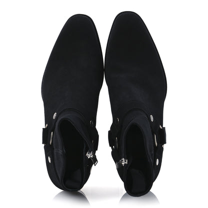 Saint Laurent Suede Mens Wyatt Harness Boots 41 Black 2 of 13