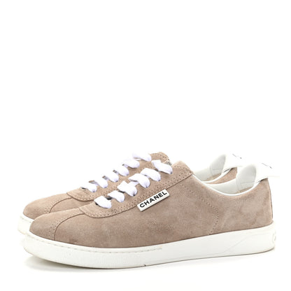 Chanel Suede Calfskin Womens Sneakers 39 Dark Beige 3 of 11