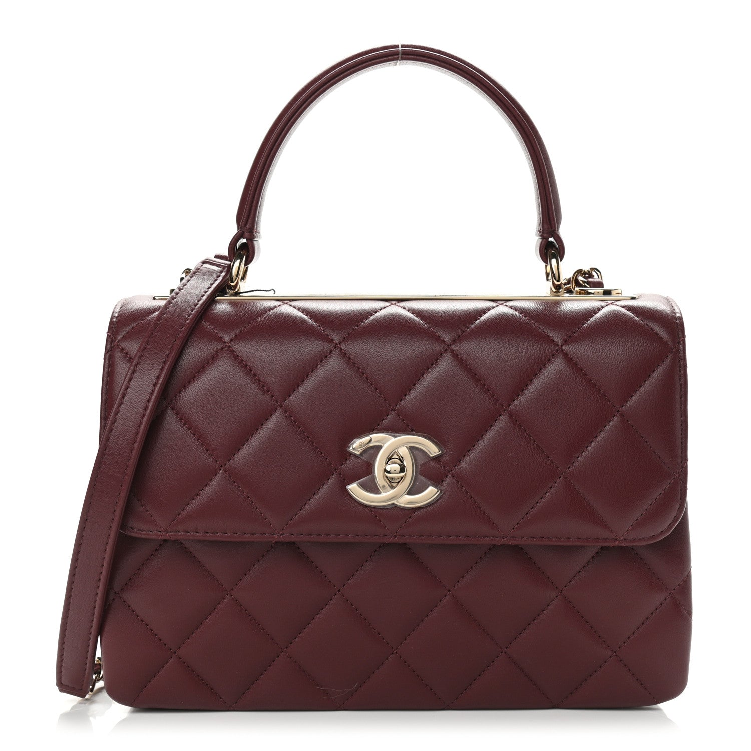Chanel Lambskin Quilted Small Trendy CC Flap Dual Handle Bag Burgundy 1 of 8