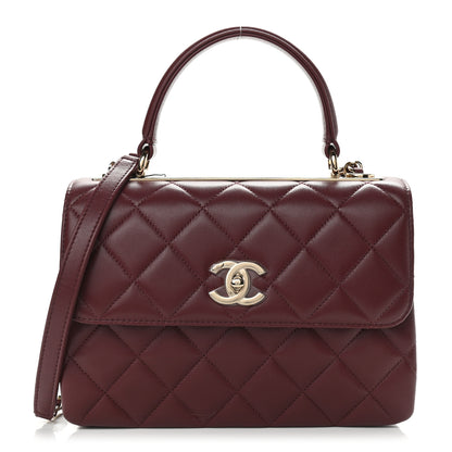 Chanel Lambskin Quilted Small Trendy CC Flap Dual Handle Bag Burgundy 1 of 8