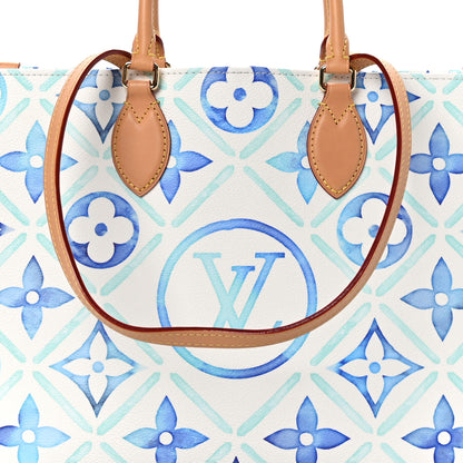Louis Vuitton Monogram Tiles By The Pool Onthego MM Lagoon Blue 7 of 9