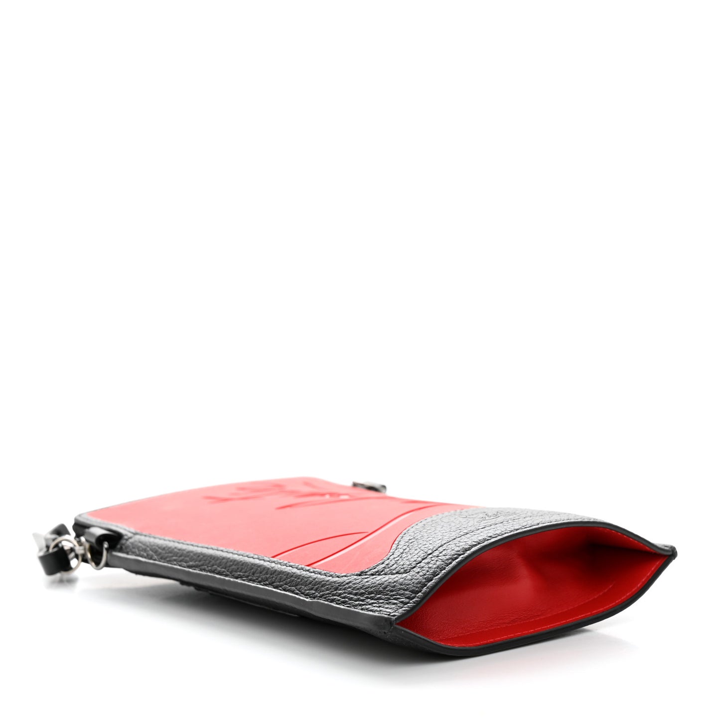 Calfskin Gomme Loubilab Batt Clutch Loubi Black