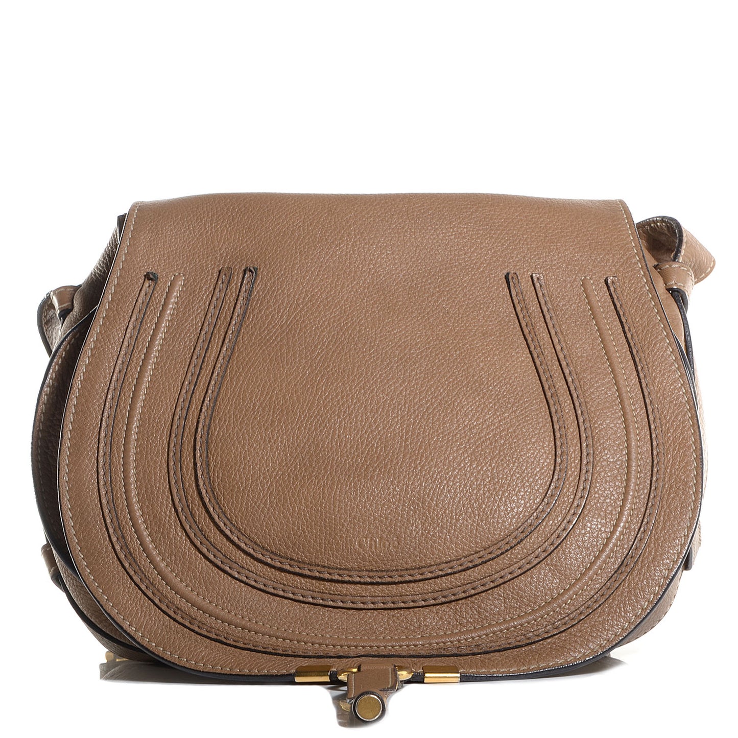 Calfskin Medium Marcie Round Crossbody Bag Nut