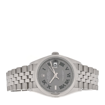 Rolex Stainless Steel 36mm Oyster Perpetual Wimbledon Datejust Watch Slate 126200 2 of 5
