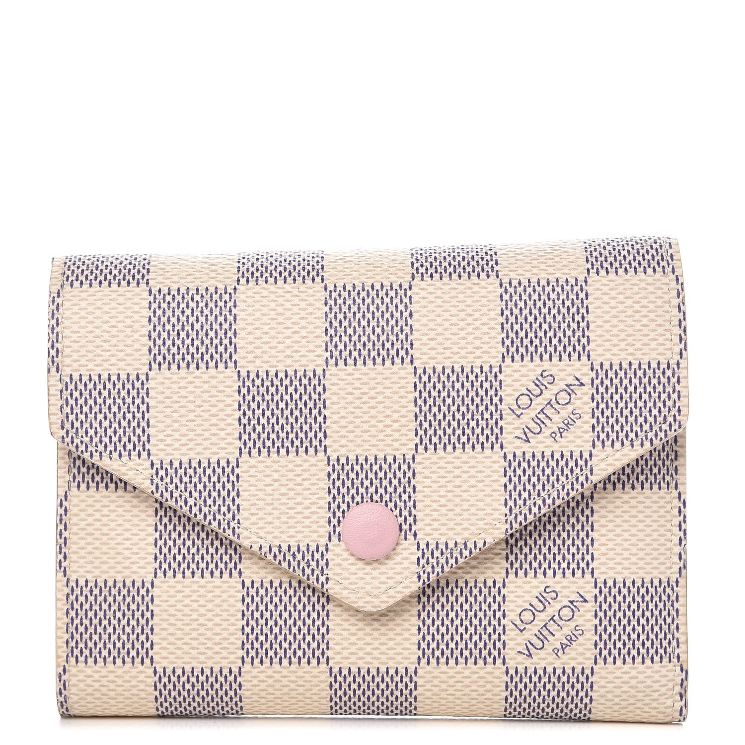 Louis Vuitton Damier Azur Victorine Wallet Rose Ballerine 1 of 7