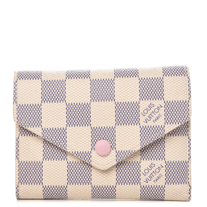 Louis Vuitton Damier Azur Victorine Wallet Rose Ballerine 1 of 7