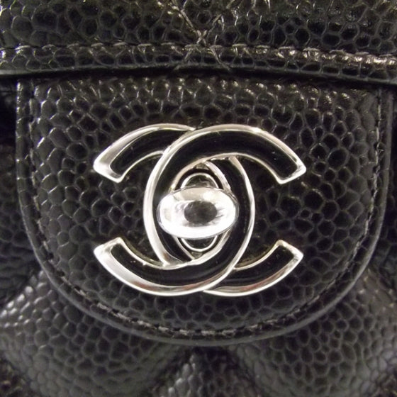 Caviar Quilted Mini Flap Black
