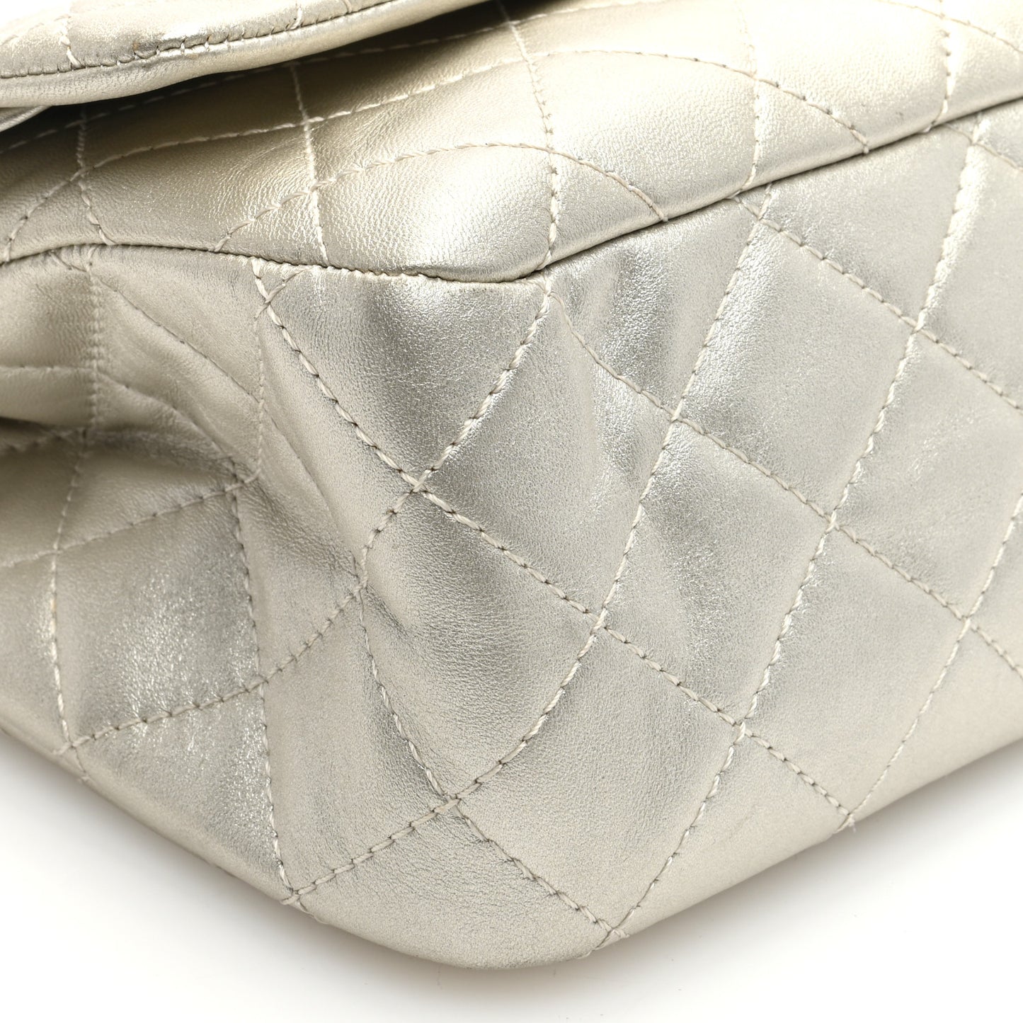 Metallic Lambskin Quilted 2.55 Reissue 227 Flap Silver
