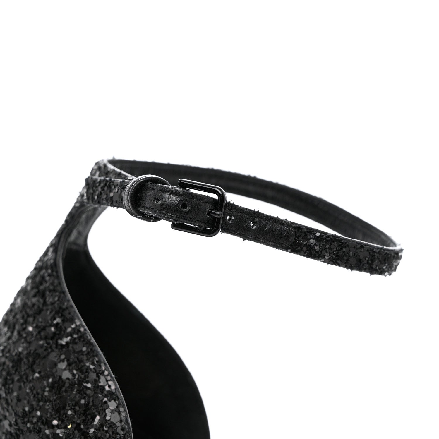 Saint Laurent Glitter Opyum Sandals 35.5 Black 9 of 11