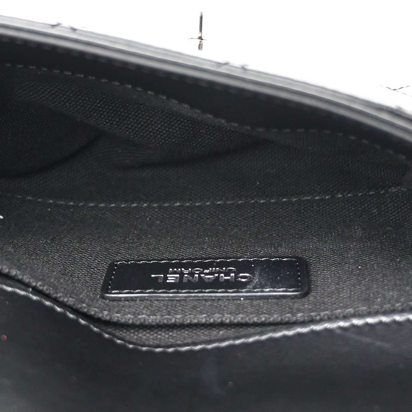 Calfskin Quilted CC Uniform Flap Belt Bag Black