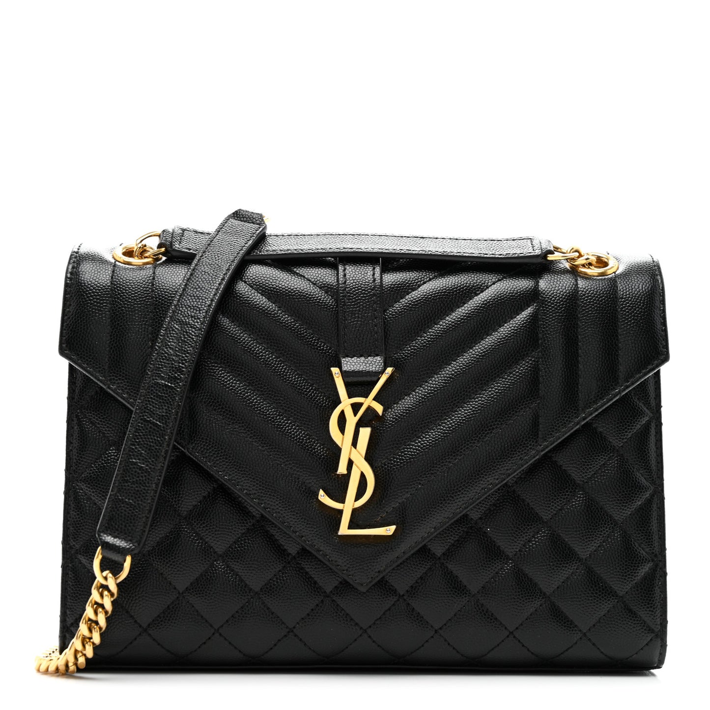 Grain De Poudre Textured Mixed Matelasse Triquilt Medium Monogram Satchel Black