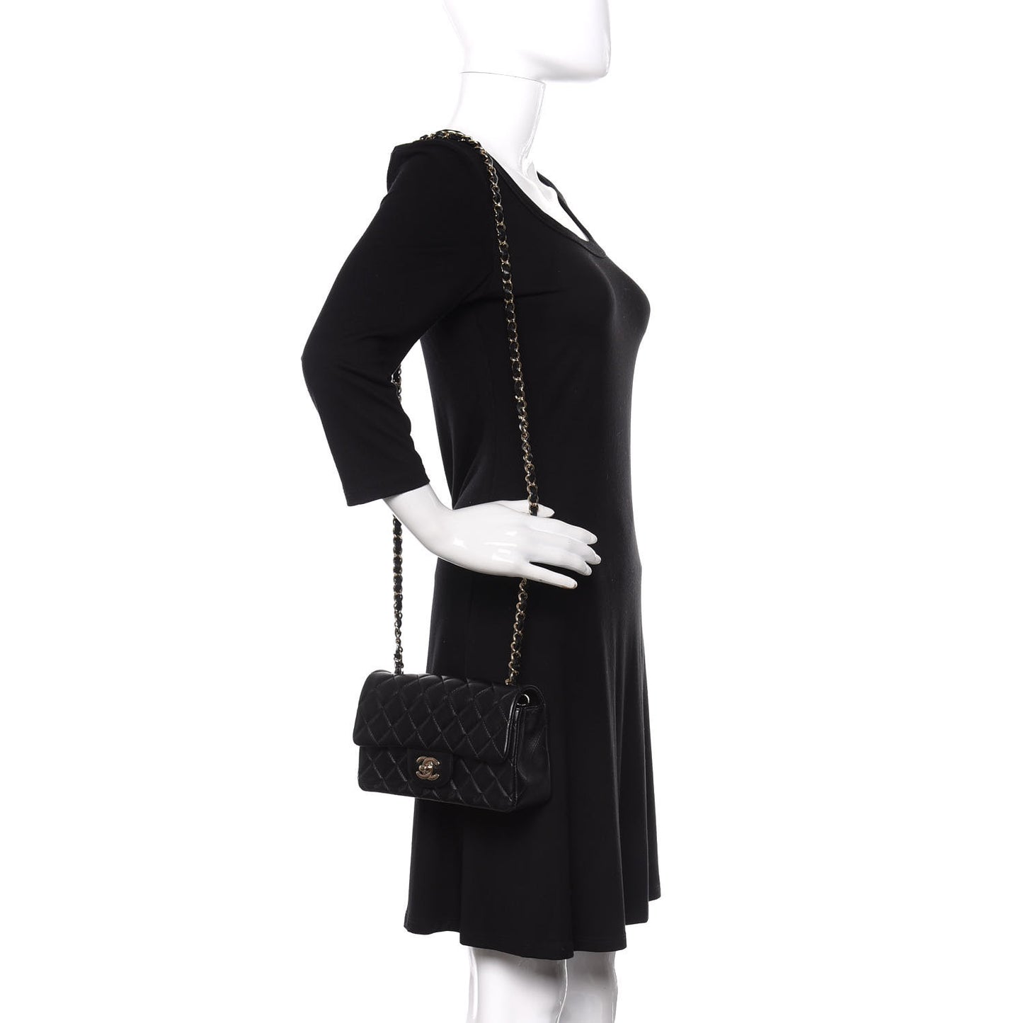 Lambskin Quilted Mini Rectangular Flap Black