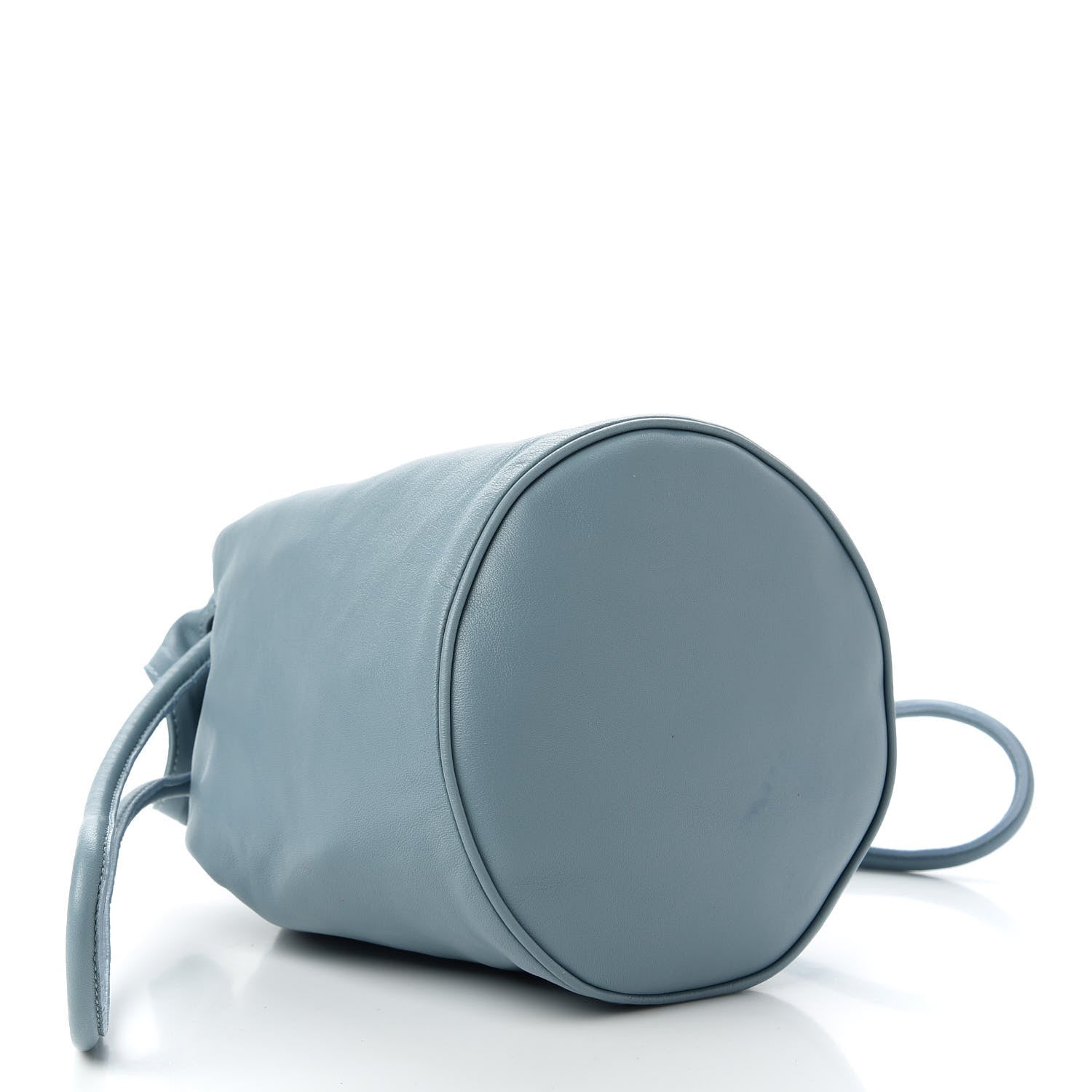 Mansur Gavriel Lambskin Drawstring Bucket Pouch Bag Grey Blue 4 of 10