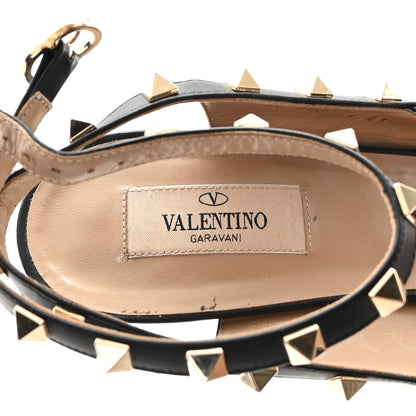 Valentino Garavani Grained Calfskin Rockstud Gladiator 105mm Sandals 41 Black 8 of 9