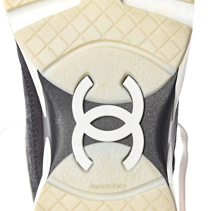 Chanel Suede Calfskin CC Sneakers 38.5 Grey 8 of 15