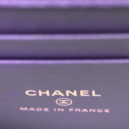 Chanel Lambskin Quilted Top Handle Clutch With Chain Purple 6 of 14