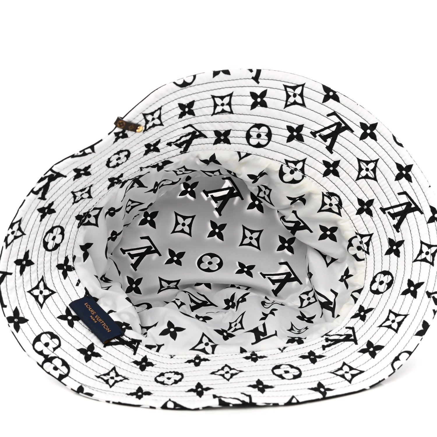 Louis Vuitton Nylon Monogram Reversible Bob Bucket Hat M Black White 13 of 17