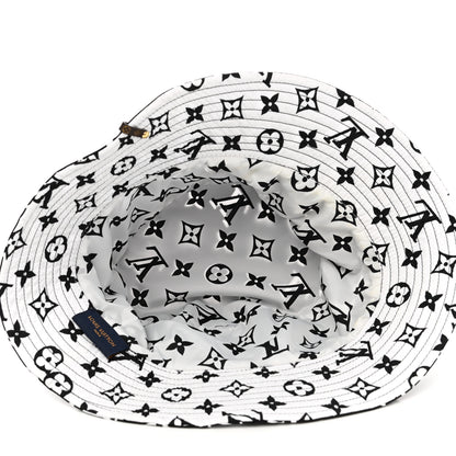 Louis Vuitton Nylon Monogram Reversible Bob Bucket Hat M Black White 13 of 17