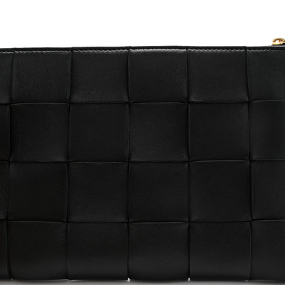 Bottega Veneta Nappa Maxi Intrecciato Small Cassette Flat Zip Pouch Black 8 of 10