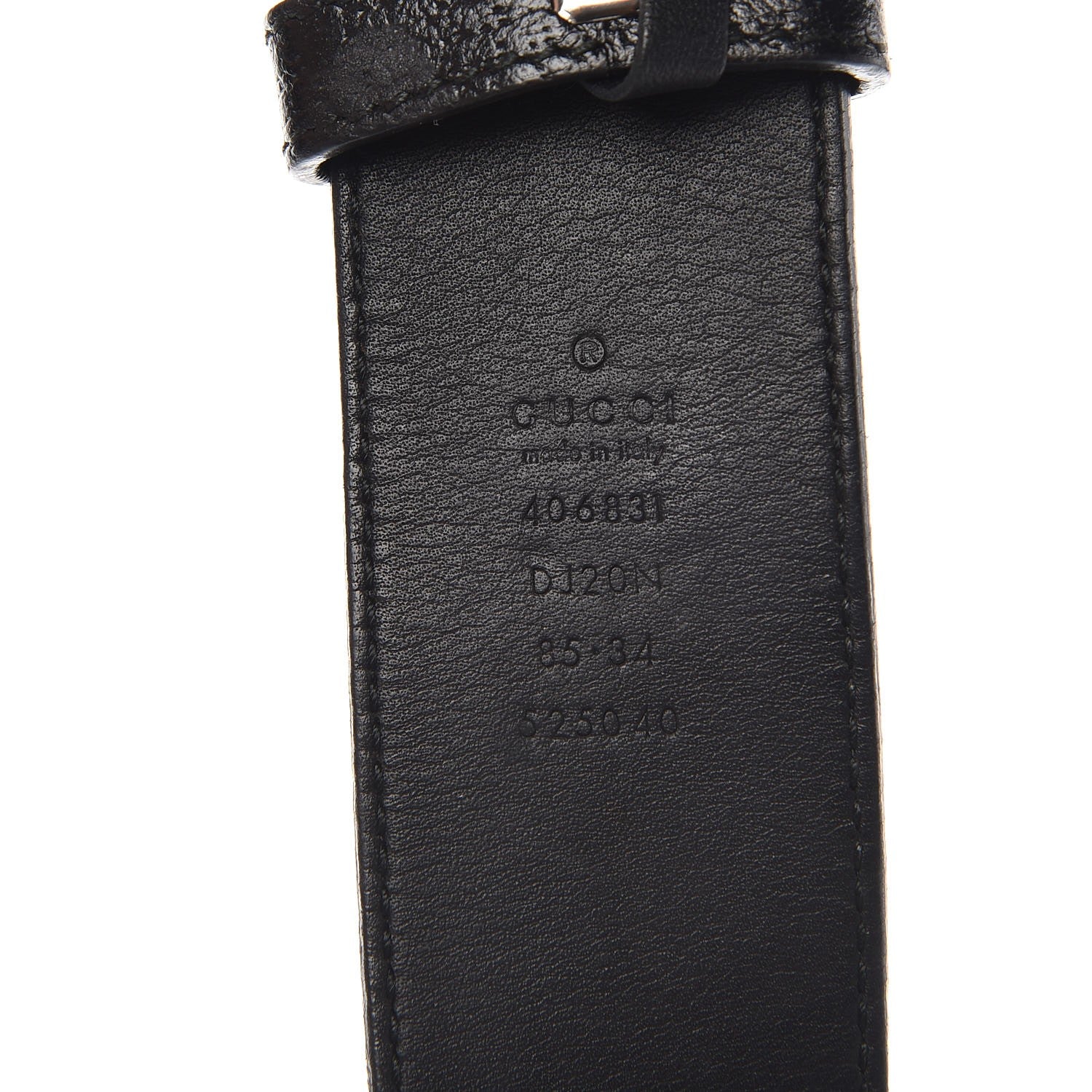 Gucci Textured Dollar Calfskin Nickel Double G 40mm Belt 85 34 Black 4 of 7