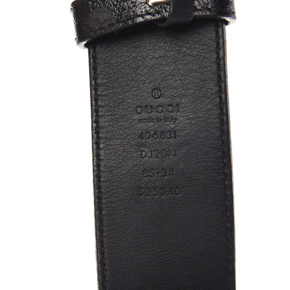 Gucci Textured Dollar Calfskin Nickel Double G 40mm Belt 85 34 Black 4 of 7