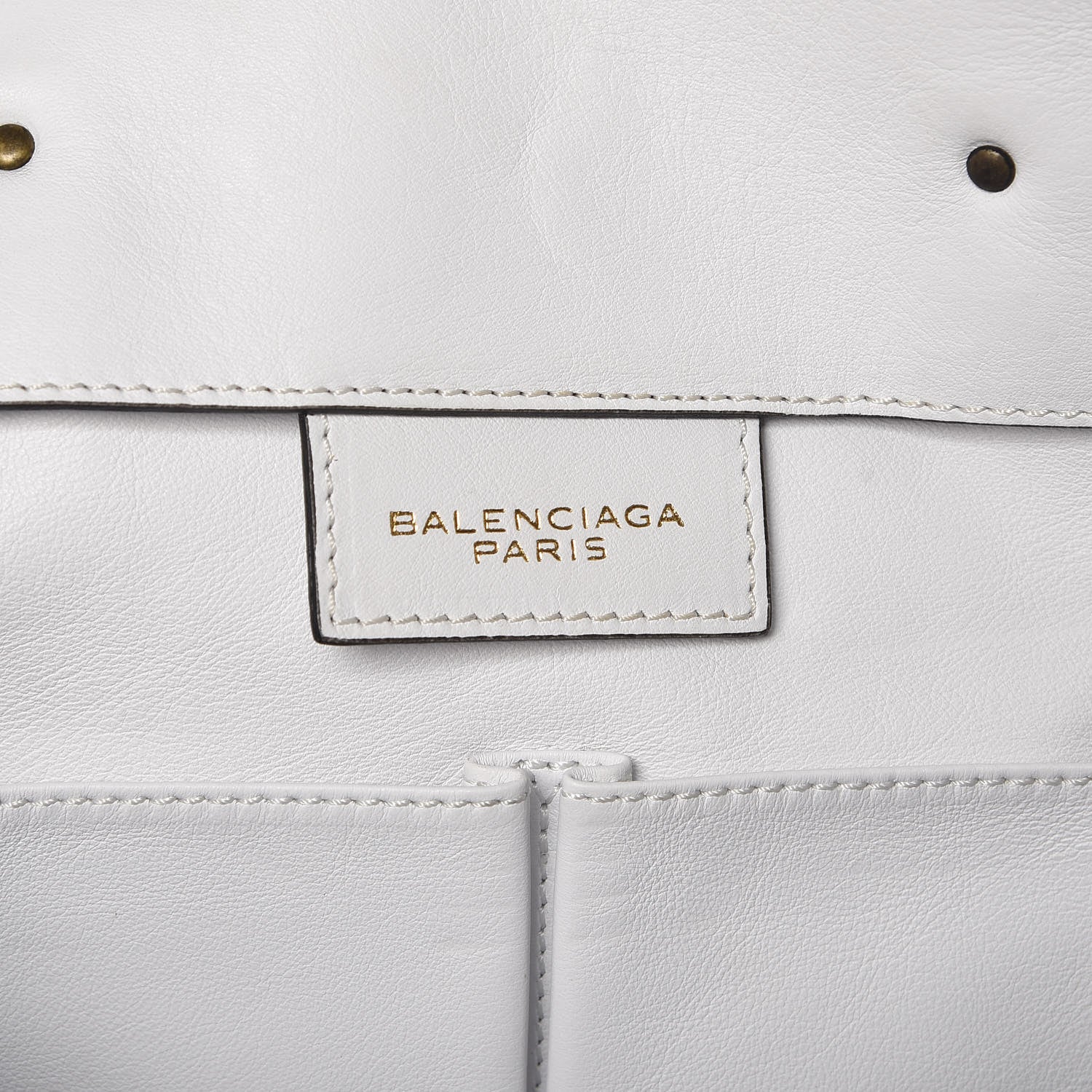 Balenciaga Agneau Papier Ledger Tote White Black 7 of 13