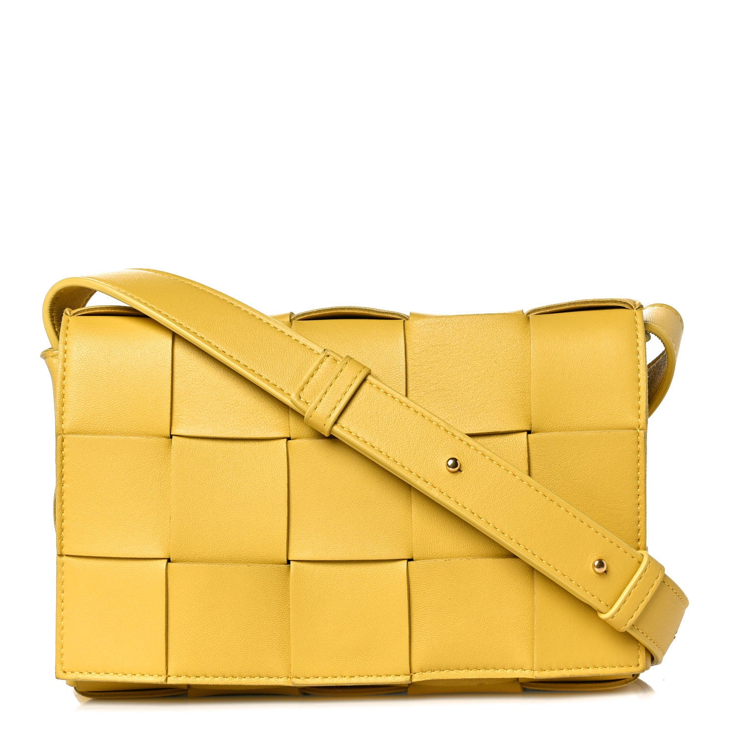 Lambskin Maxi Intrecciato Cassette Crossbody Bag Buttercup