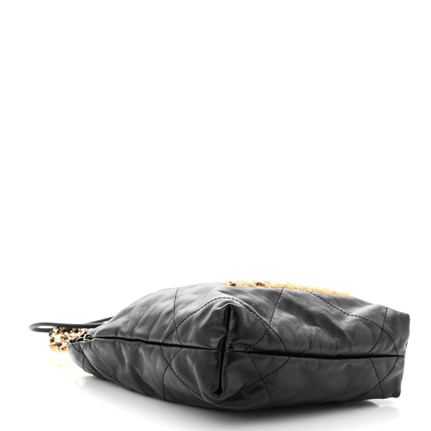 Chanel Shiny Crumpled Calfskin Quilted Pearl Mini Chanel 22 Black 4 of 10
