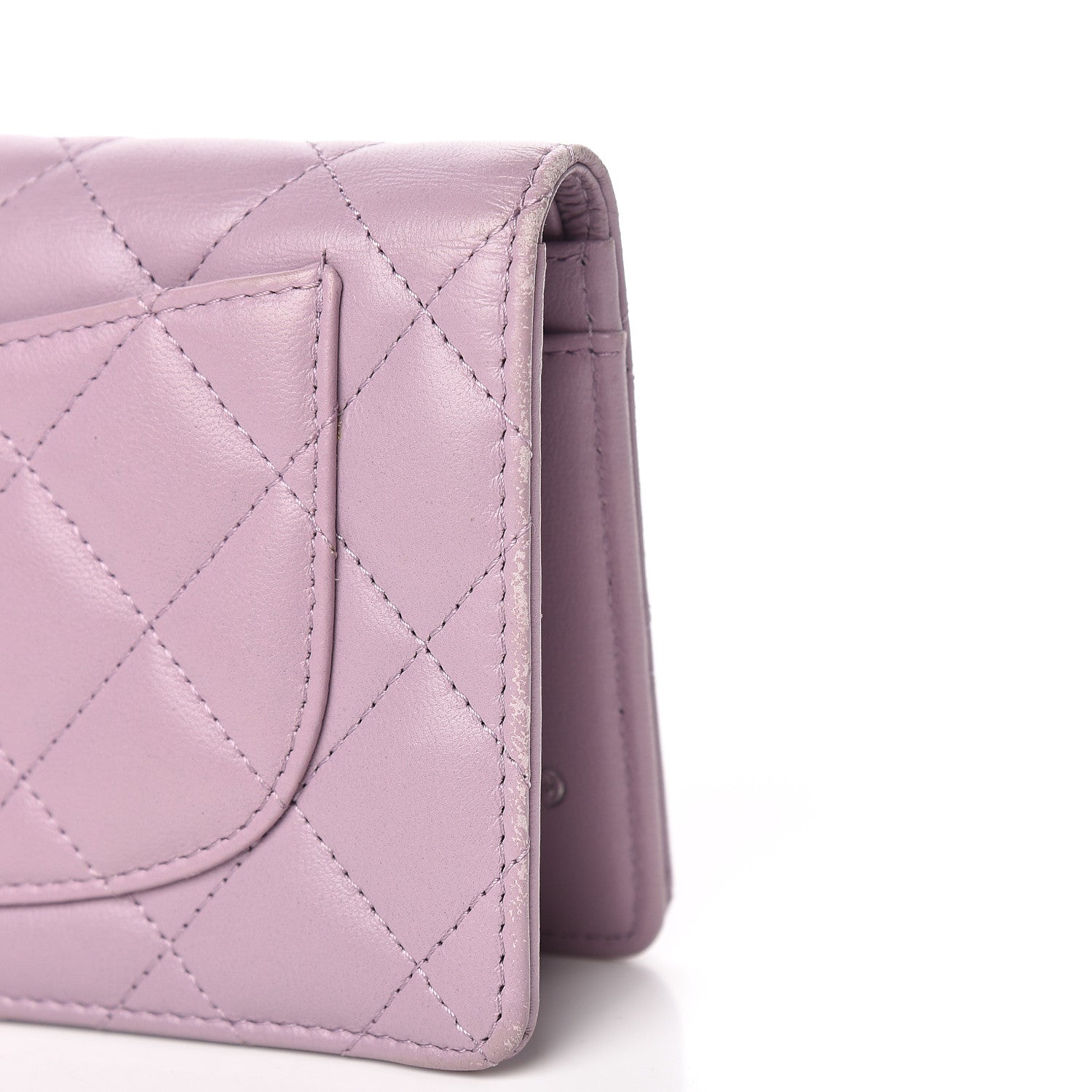 Chanel Lambskin Quilted Yen Wallet Lilac 12 of 14