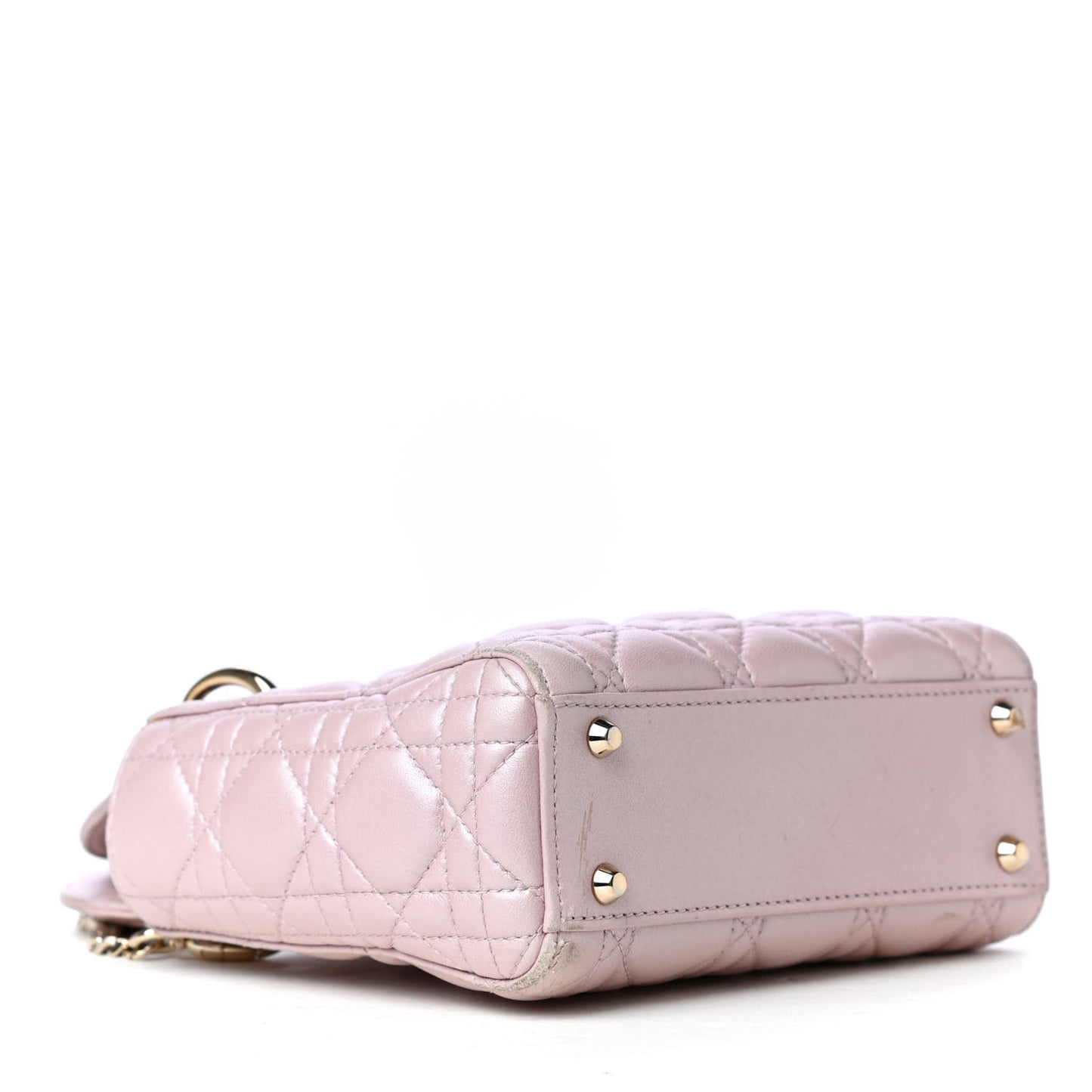Metallic Lambskin Cannage Mini Lady Dior Lotus