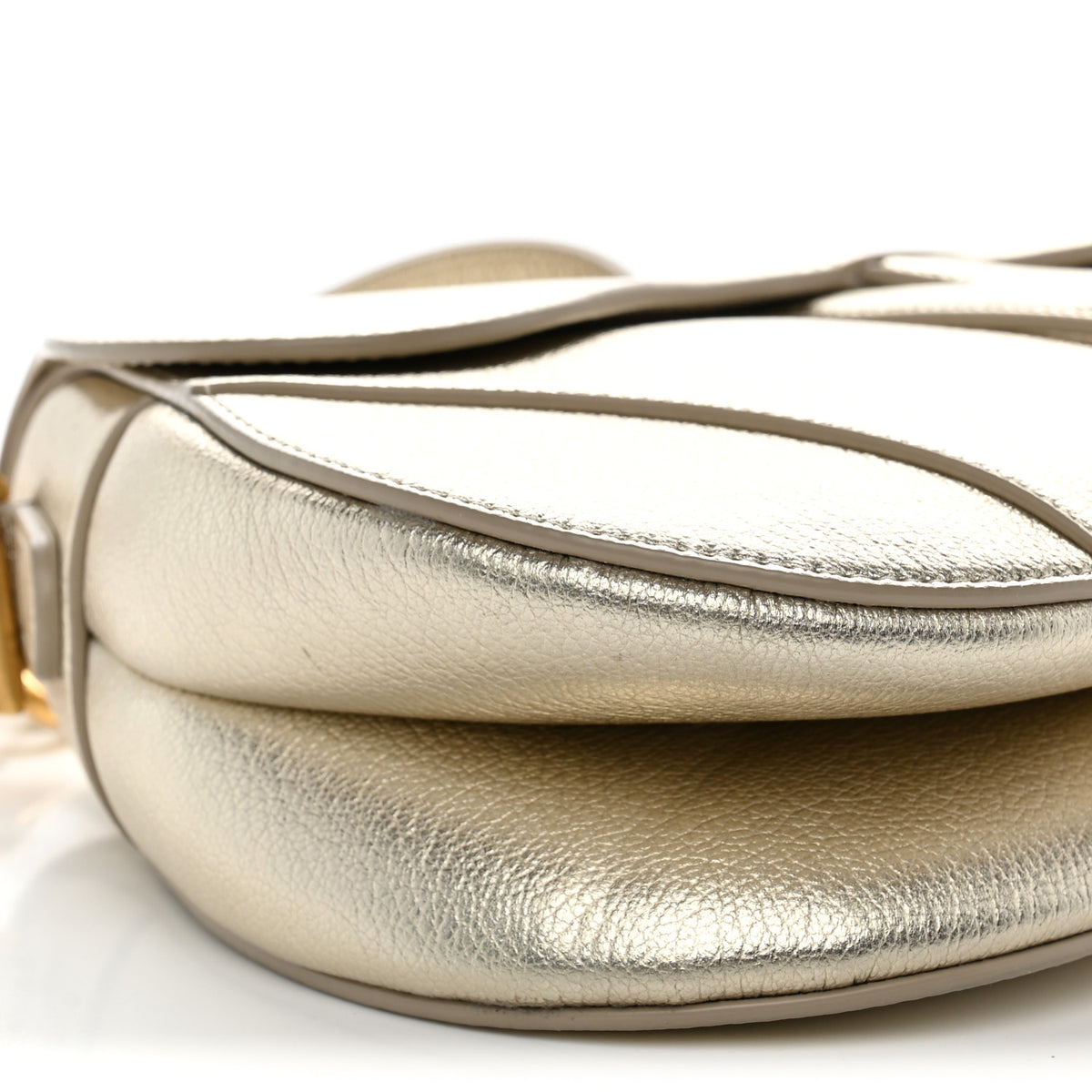 Christian Dior Metallic Goatskin Saddle Bag With Strap Gold 9 of 10
