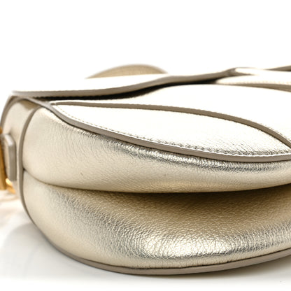 Christian Dior Metallic Goatskin Saddle Bag With Strap Gold 9 of 10