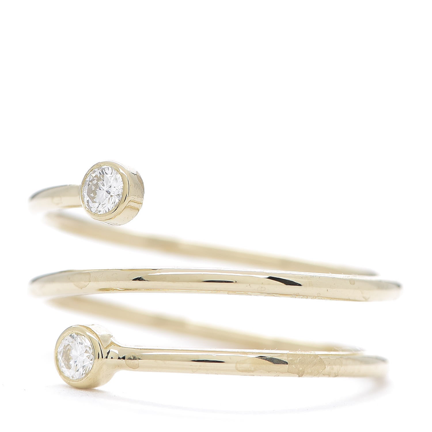 Tiffany 18K Yellow Gold Diamond Elsa Peretti Double Hoop Ring 52 6 3 of 5