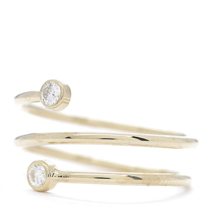 Tiffany 18K Yellow Gold Diamond Elsa Peretti Double Hoop Ring 52 6 3 of 5