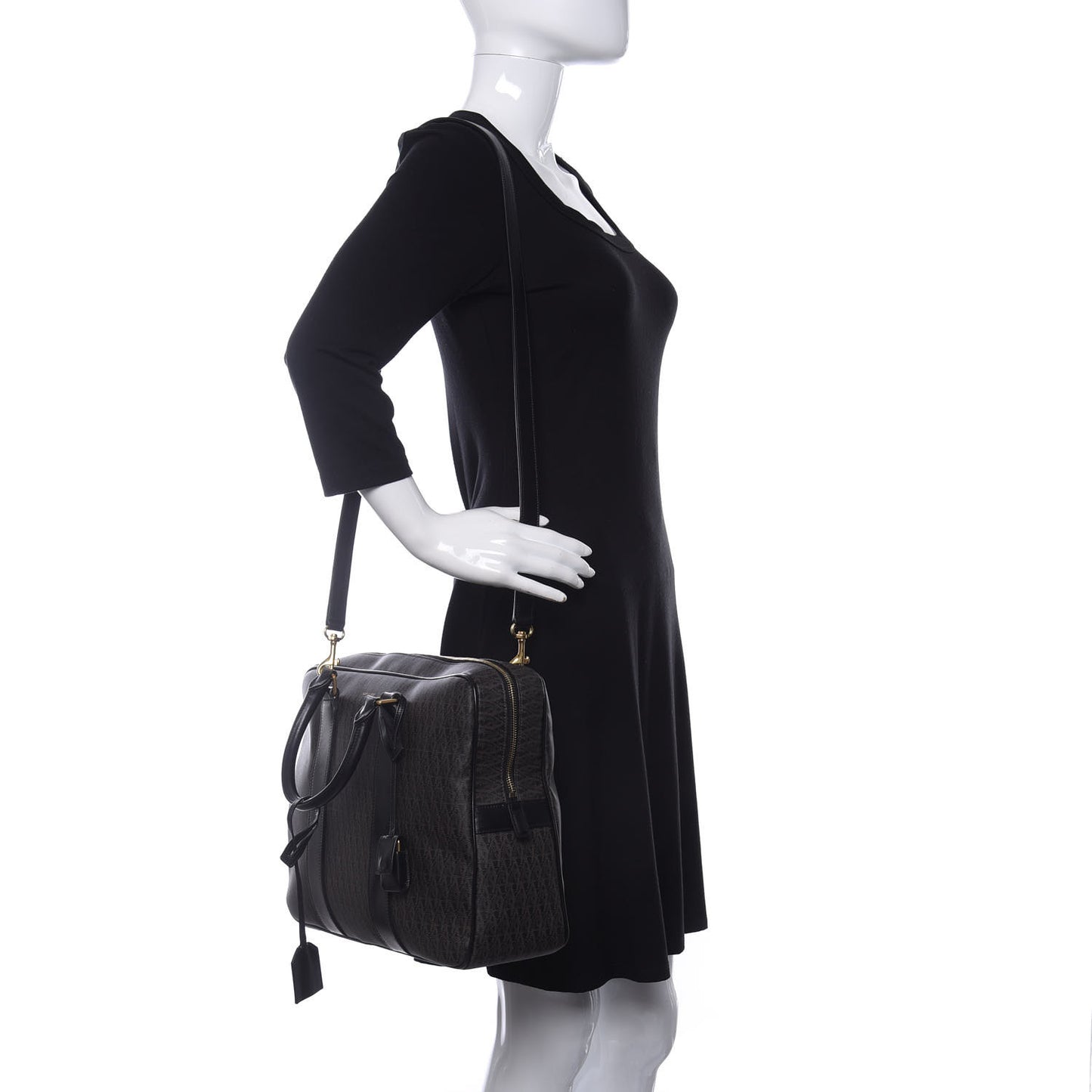 Toile Classic Monogram Rodeo Briefcase Black